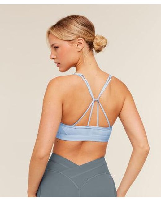 GYMSHARK Blue Ruched Strappy Sports Bra