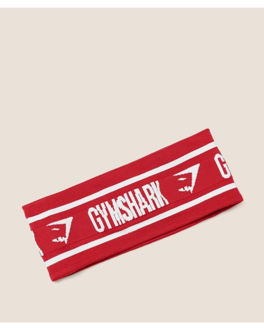 GYMSHARK Red Diffuse Logo Headband