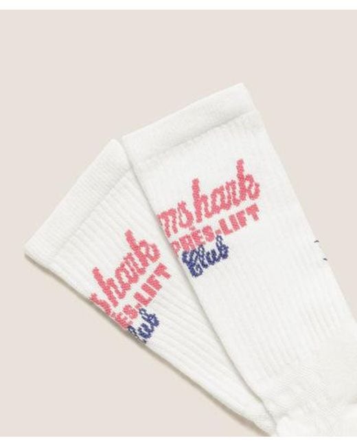 GYMSHARK Natural Apres Lift Graphic Crew Sock Single