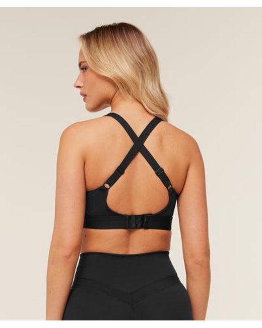 GYMSHARK Black High Support Ruched Sports Bra