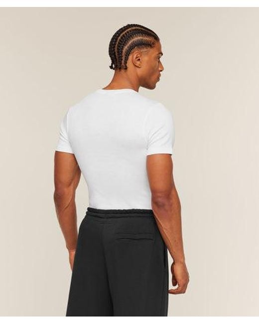 GYMSHARK White Ribbed T-Shirt for men