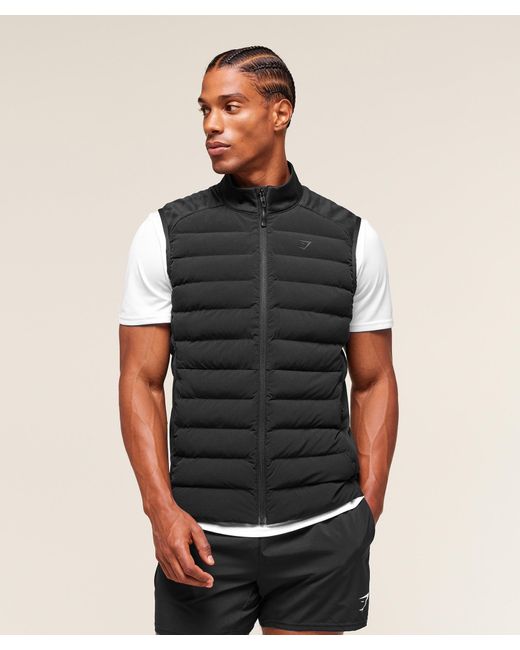 GYMSHARK Black Hybrid Vest for men