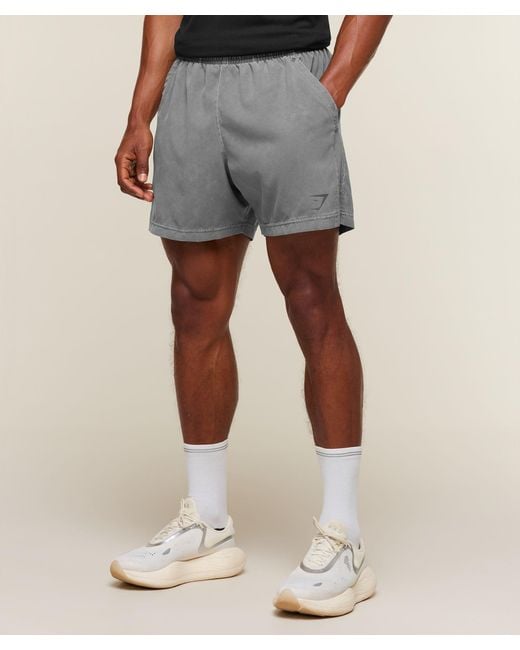 GYMSHARK Gray Sport Washed Shorts for men