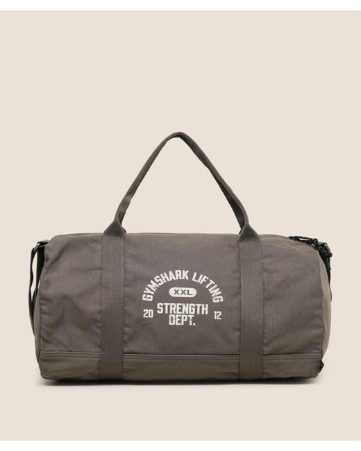 GYMSHARK Gray Strength Dept Canvas Duffle Bag