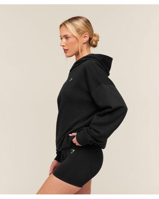 GYMSHARK Black Training Oversized Fleece Hoodie
