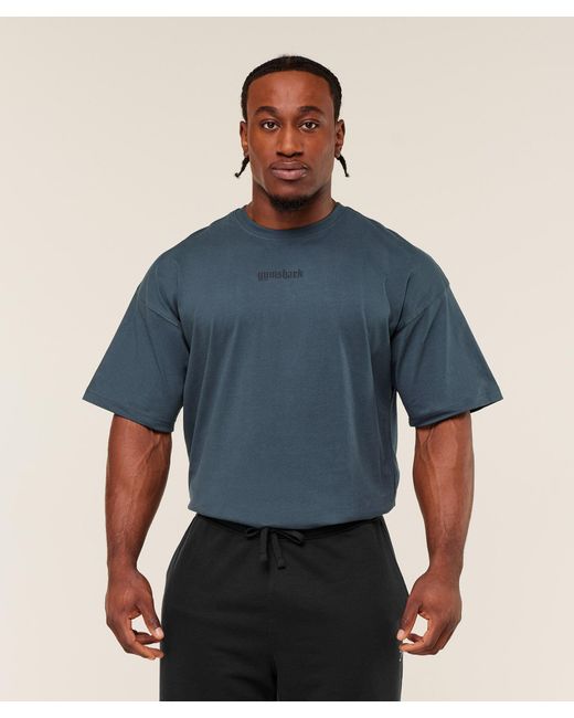 GYMSHARK Blue Olde English T-Shirt for men