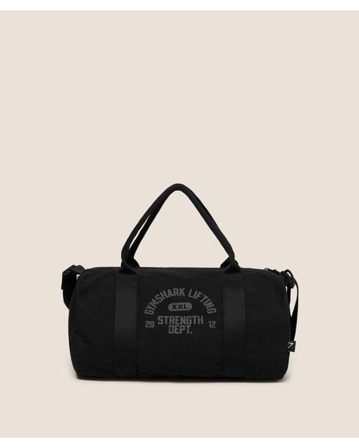GYMSHARK Black Strength Dept Mini Canvas Duffle Bag