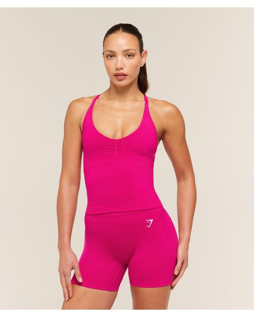 GYMSHARK Pink Relay Tank With Shelf