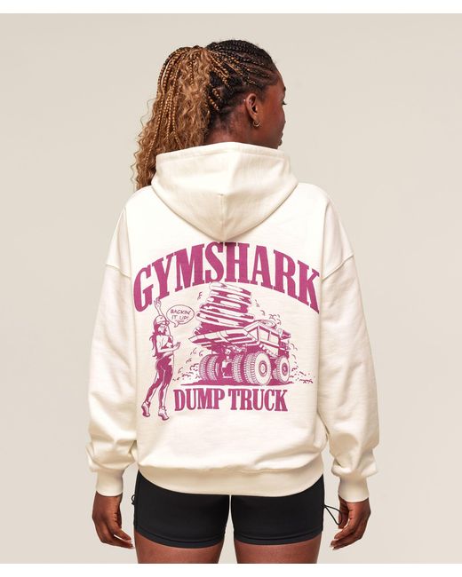 GYMSHARK Pink Dump Truck Graphic Hoodie