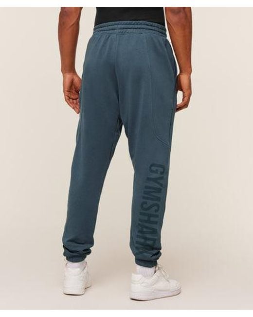 GYMSHARK Blue Power Wordmark Joggers for men