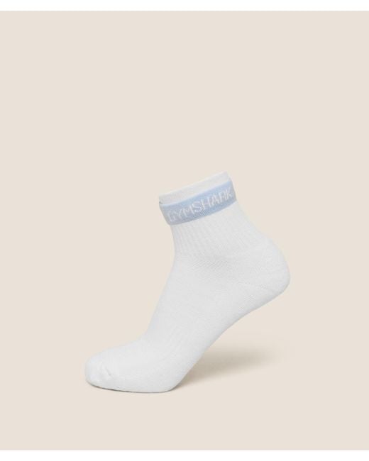 GYMSHARK Natural Double Cuffed Socks Single