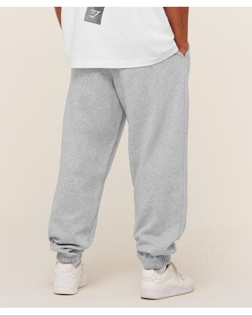 GYMSHARK Gray Crest Oversized Joggers for men