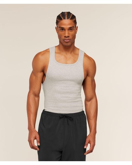 GYMSHARK Gray X Cbum Ribbed Tank for men