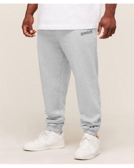 GYMSHARK Gray Olde English Joggers for men