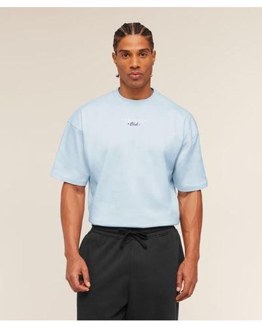 GYMSHARK Blue Trophy Graphic T-Shirt for men