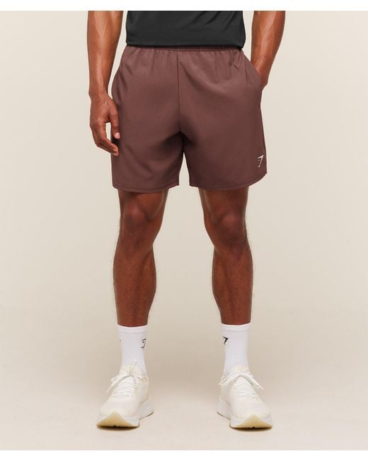 GYMSHARK Brown Arrival 7" Shorts for men