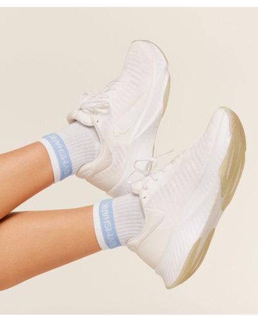 GYMSHARK Natural Double Cuffed Socks Single