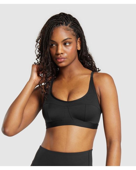 GYMSHARK Black Mesh Sports Bra