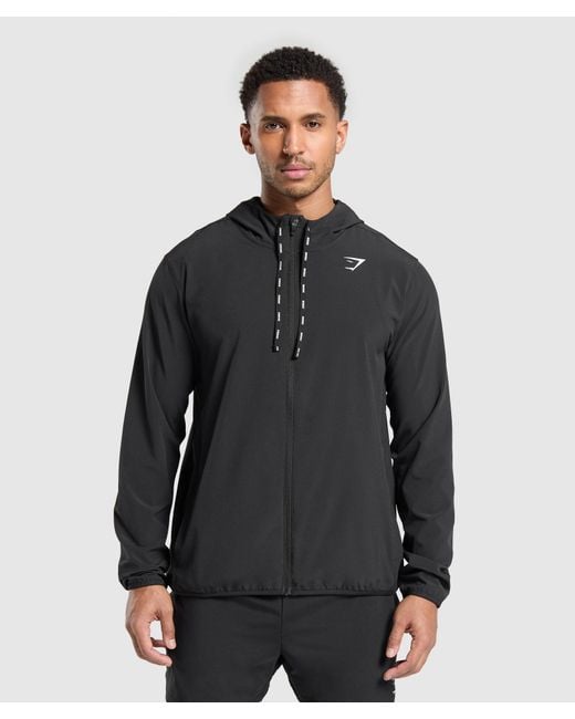 GYMSHARK Black Arrival Track Jacket for men