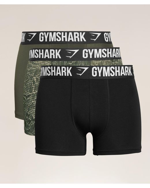 GYMSHARK Black Boxer Brief 3Pk for men