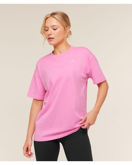 GYMSHARK Pink Training Oversized T-Shirt