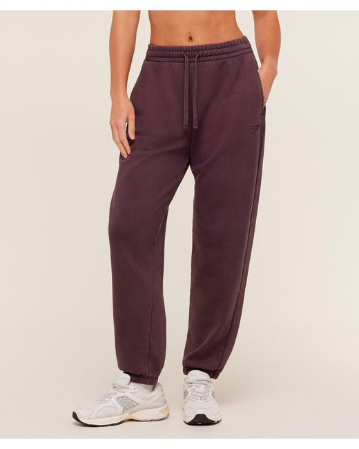 GYMSHARK Purple Power Washed Cuff Joggers