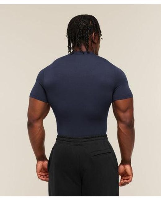 GYMSHARK Blue Super Soft Muscle Tee for men