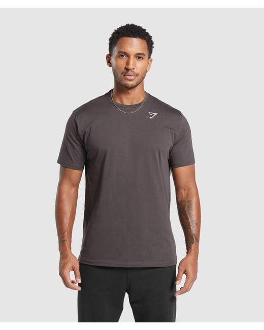 GYMSHARK Gray Crest T-Shirt for men
