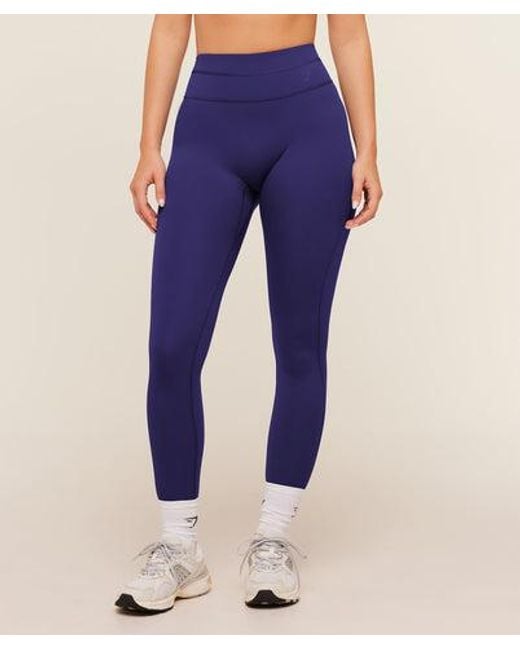 GYMSHARK Blue Crossover Back Leggings
