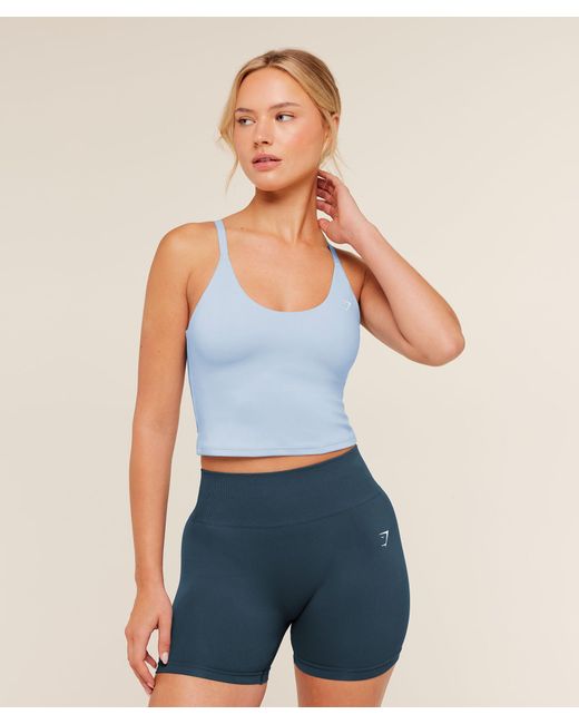 GYMSHARK Blue Training Cami Tank With Shelf