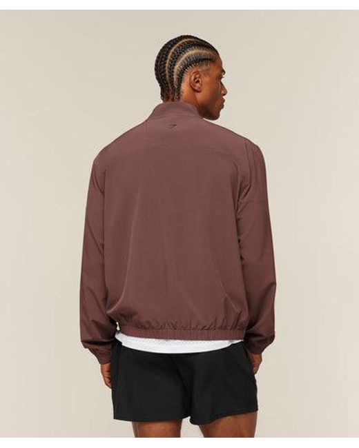 GYMSHARK Brown Train Track Jacket for men
