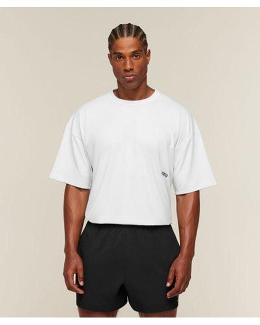 GYMSHARK White Hybrid T-Shirt for men