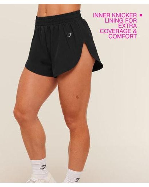 GYMSHARK Blue Interval High Leg Shorts
