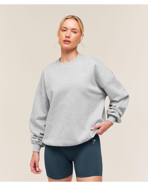 GYMSHARK Gray Training Oversized Fleece Sweatshirt
