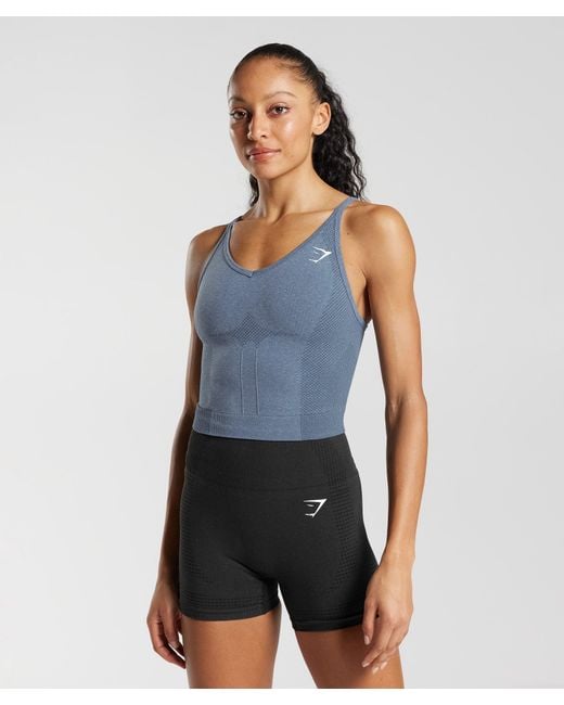 GYMSHARK Blue Vital Midi Tank