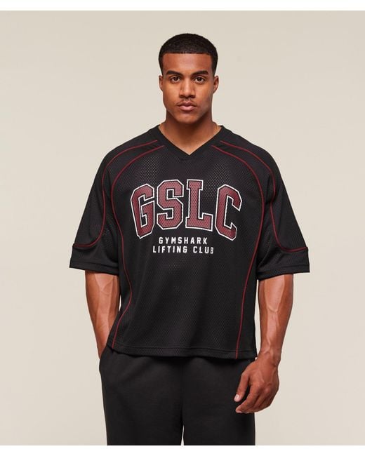 GYMSHARK Black Gslc Sports Jersey for men