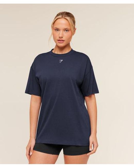 GYMSHARK Blue Lifestyle Club Graphic Short Sleeve T-Shirt
