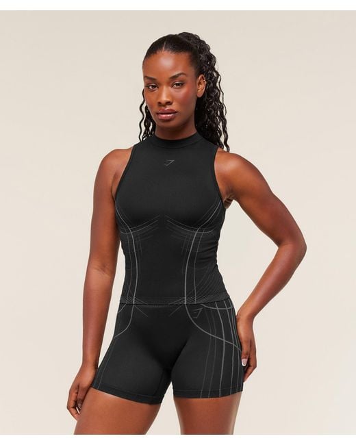 GYMSHARK Black Apex Seamless Tank