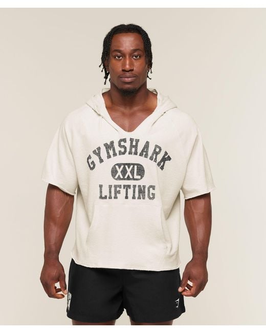 GYMSHARK Natural Summer Pump Cover Short Sleeve Hoodie for men