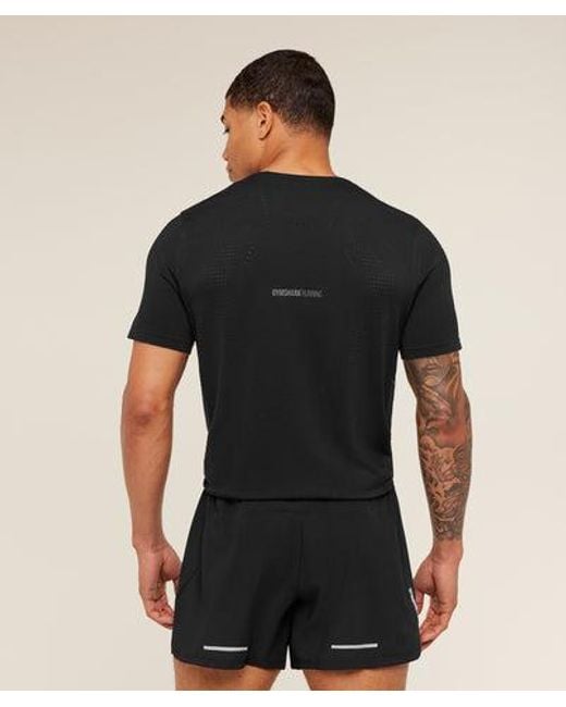 GYMSHARK Black Seamless Running T-Shirt for men