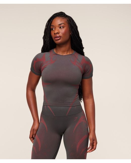GYMSHARK Purple Storm Seamless Top