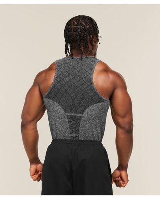 GYMSHARK Gray Devant Seamless Tank for men