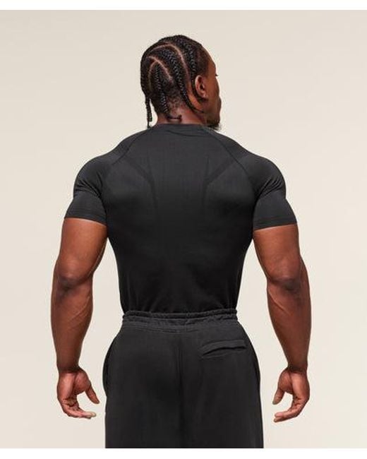 GYMSHARK Black Onyx 5.0 Seamless T-Shirt for men