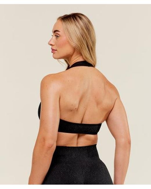 GYMSHARK Black Adapt Fleck X Whitney Halterneck Sports Bra