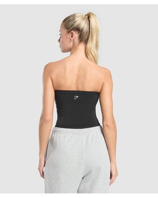 GYMSHARK Black Everyday Seamless Midi Tube Top