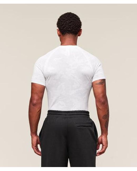 GYMSHARK White Geo Seamless T-Shirt for men