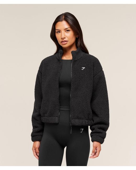 GYMSHARK Black Sherpa Jacket