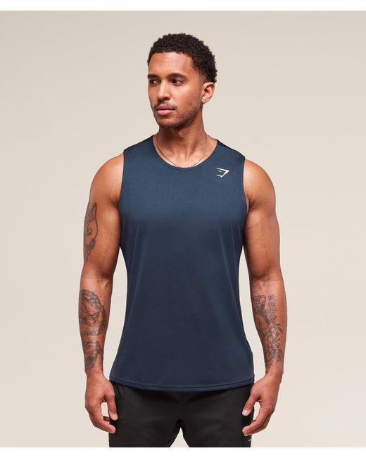 GYMSHARK Blue Arrival Tank for men