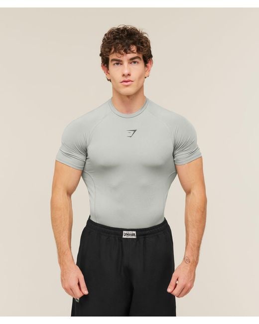 GYMSHARK Gray Element Baselayer T-Shirt for men