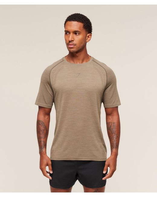 GYMSHARK Natural Versatile Seamless T-Shirt for men